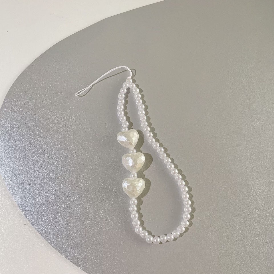 White Beads Phone Charms