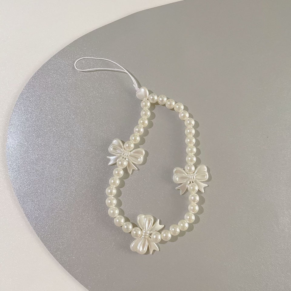 White Beads Phone Charms