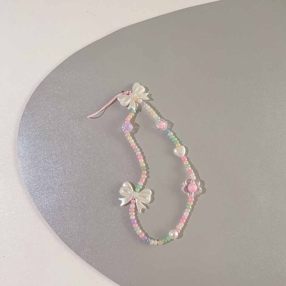White Beads Phone Charms
