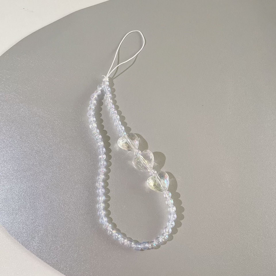 White Beads Phone Charms