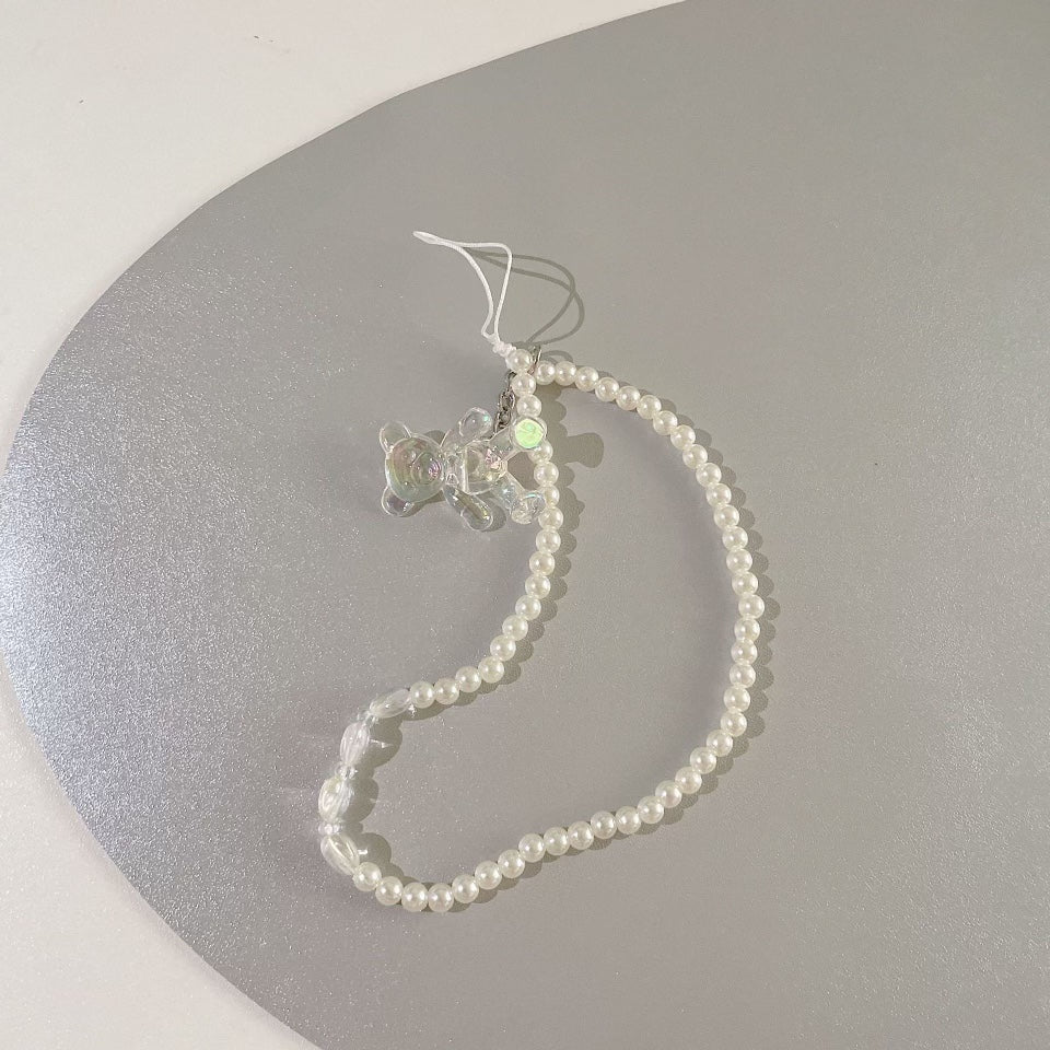 White Beads Phone Charms