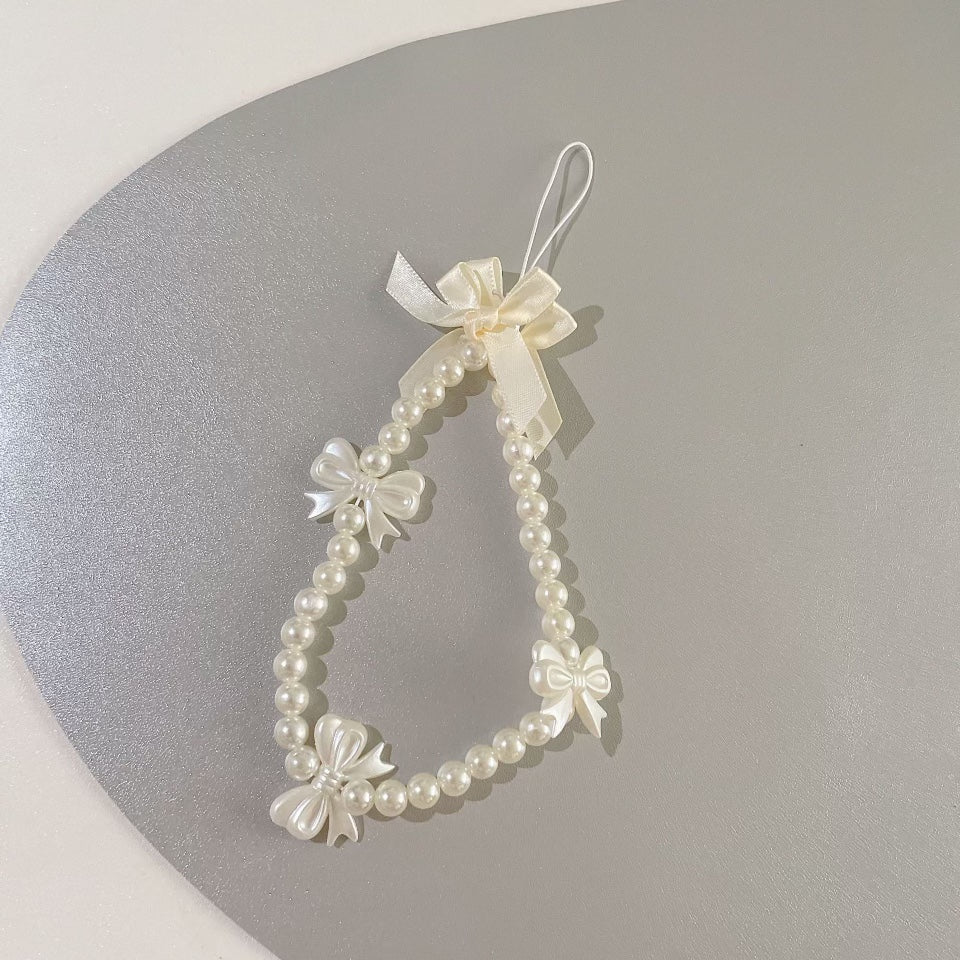 White Beads Phone Charms
