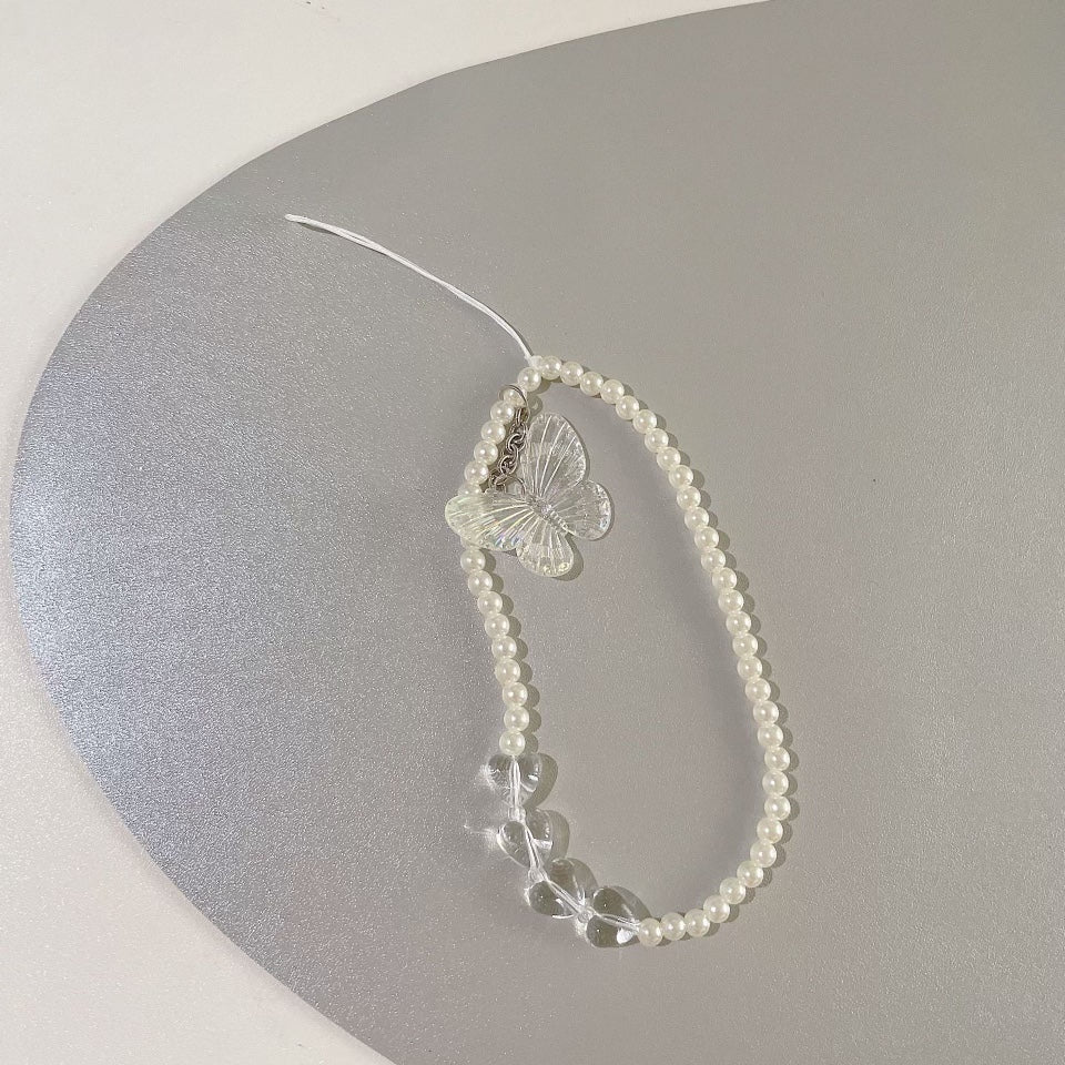 White Beads Phone Charms