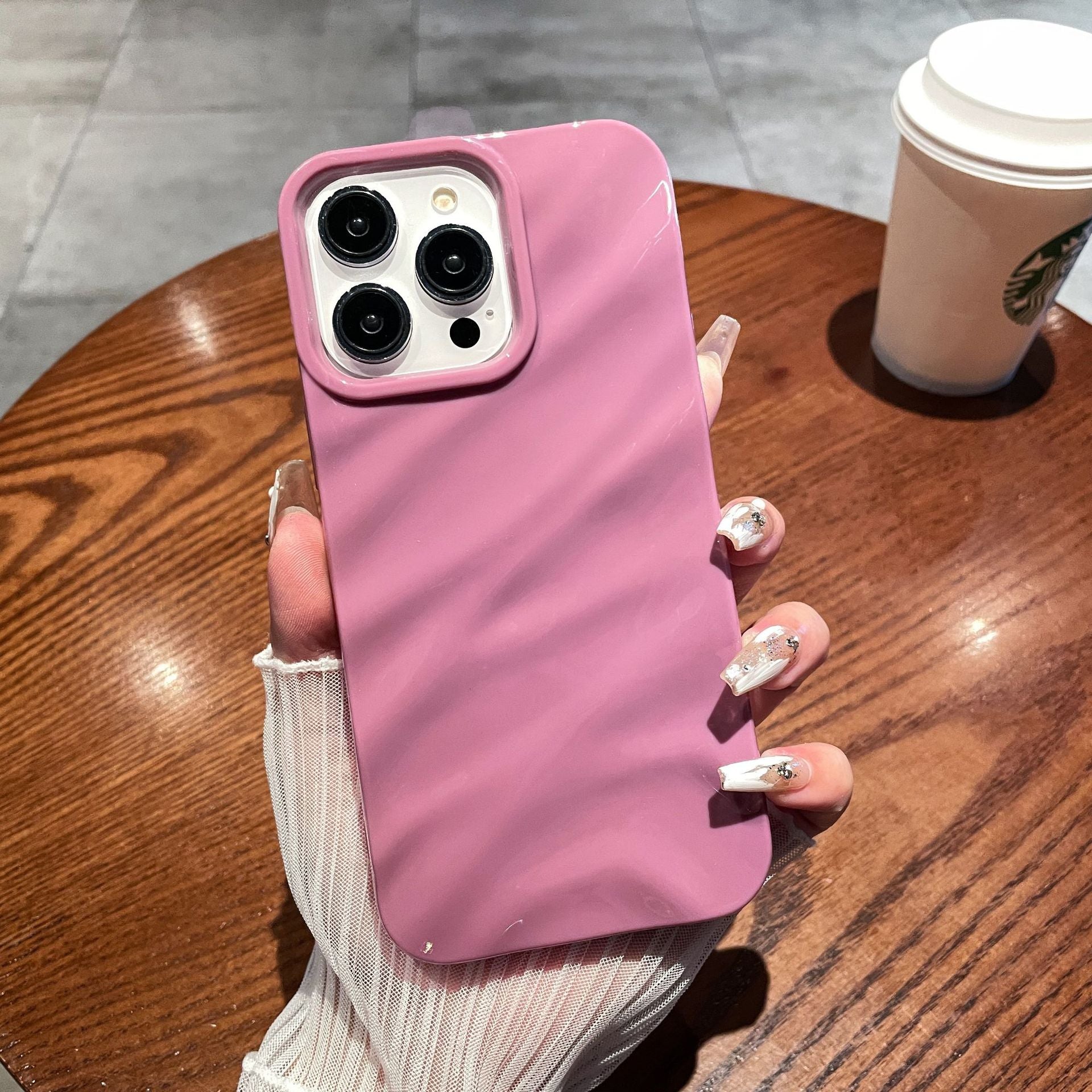 Purple Pleated wrinkles Case For iPhone 13