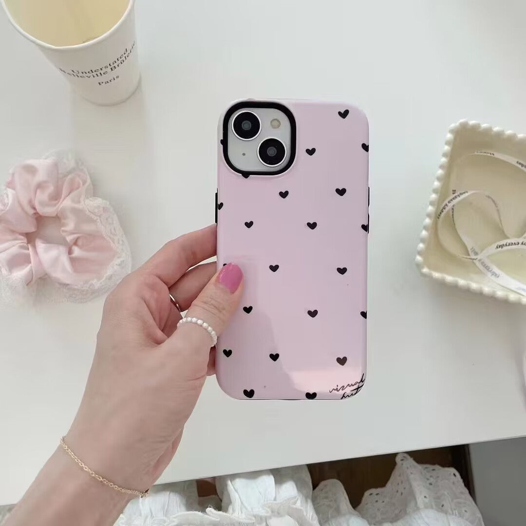 Smal black heart Case For IPhone 14/15 Pro Max
