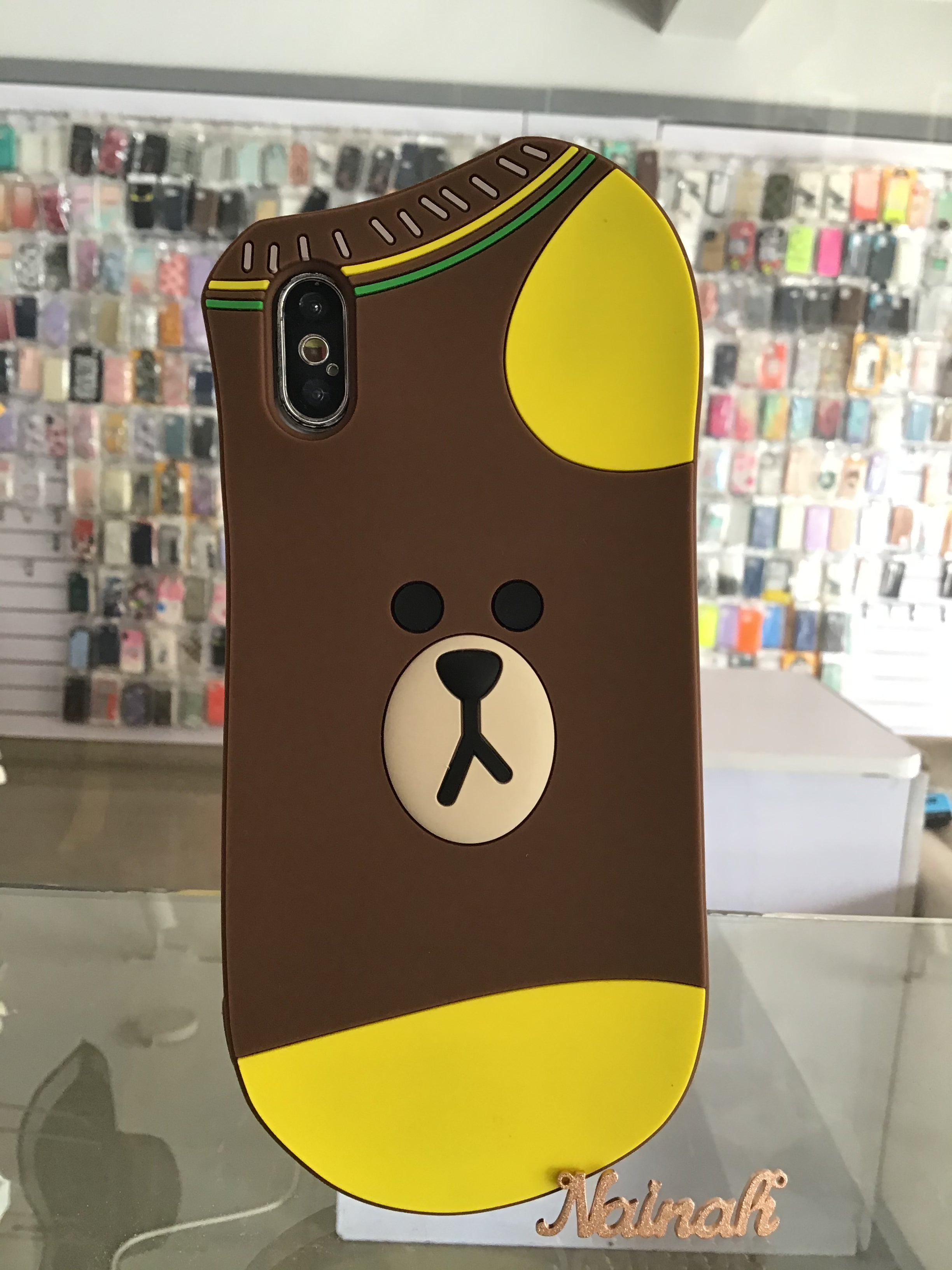 3D Brown Socks Case For iPhone XS