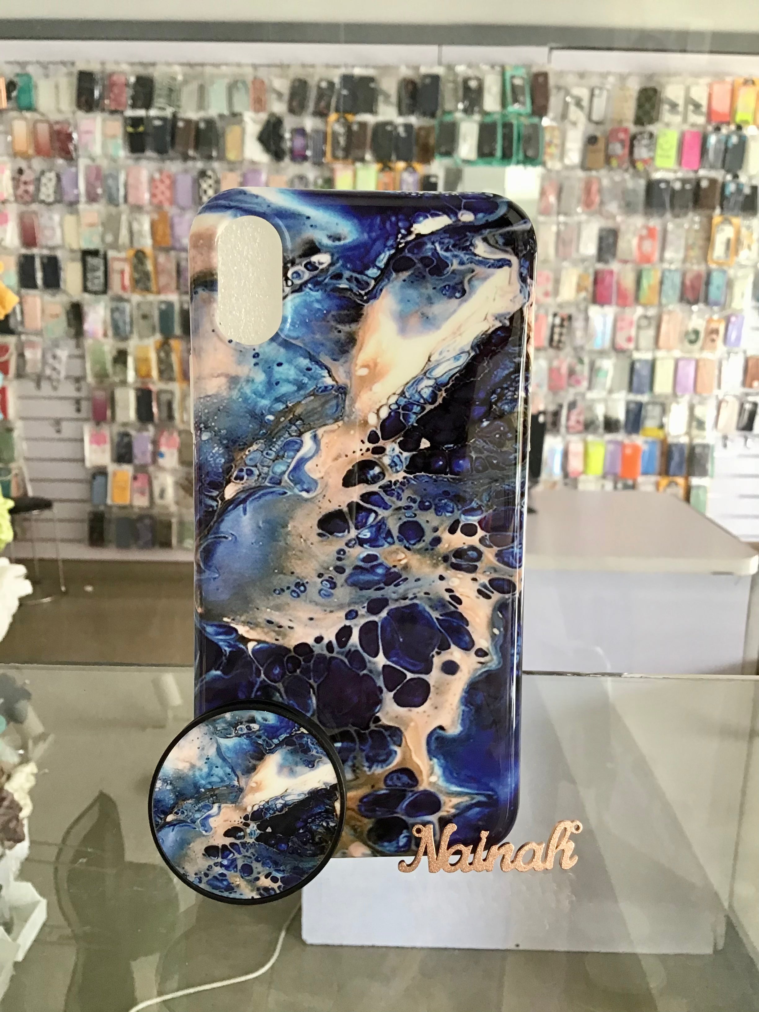 Dark Blue Croque With Grip Case For iPhone XS Max