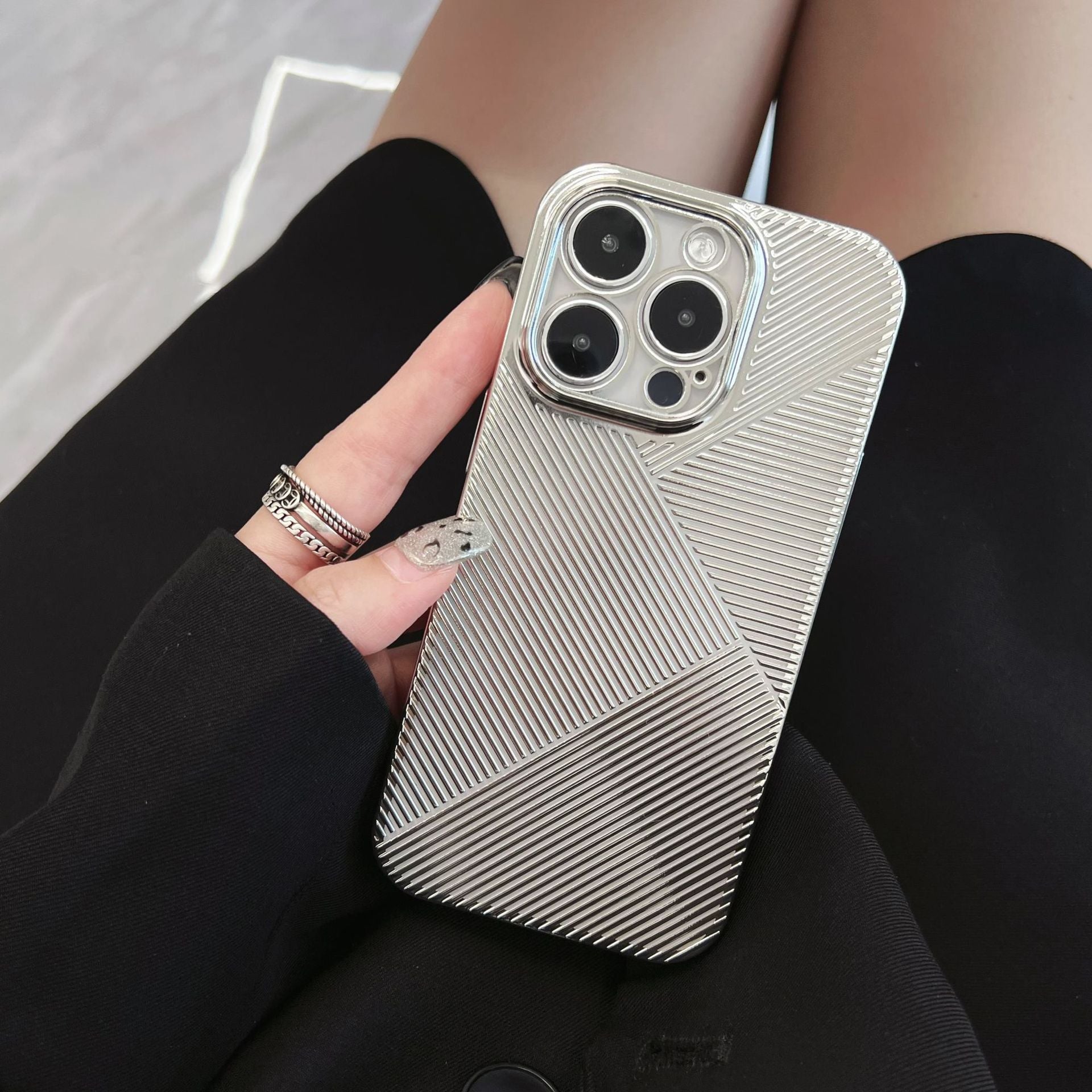 Silver Pc Case For iPhone 14 ProMax