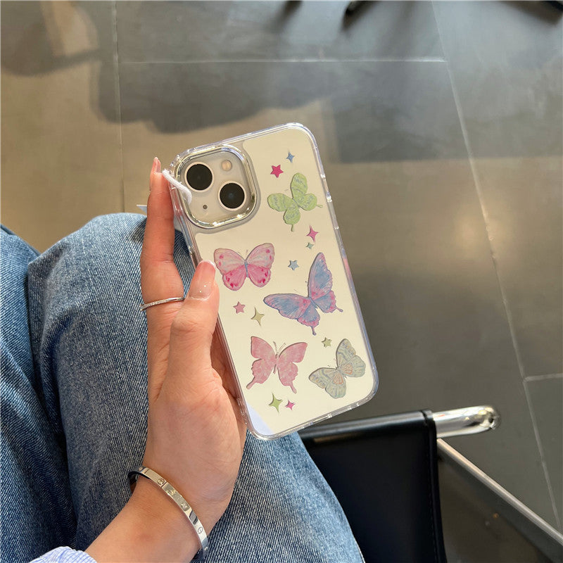 Mirror Butterflies Case For iPhone 14 Pro