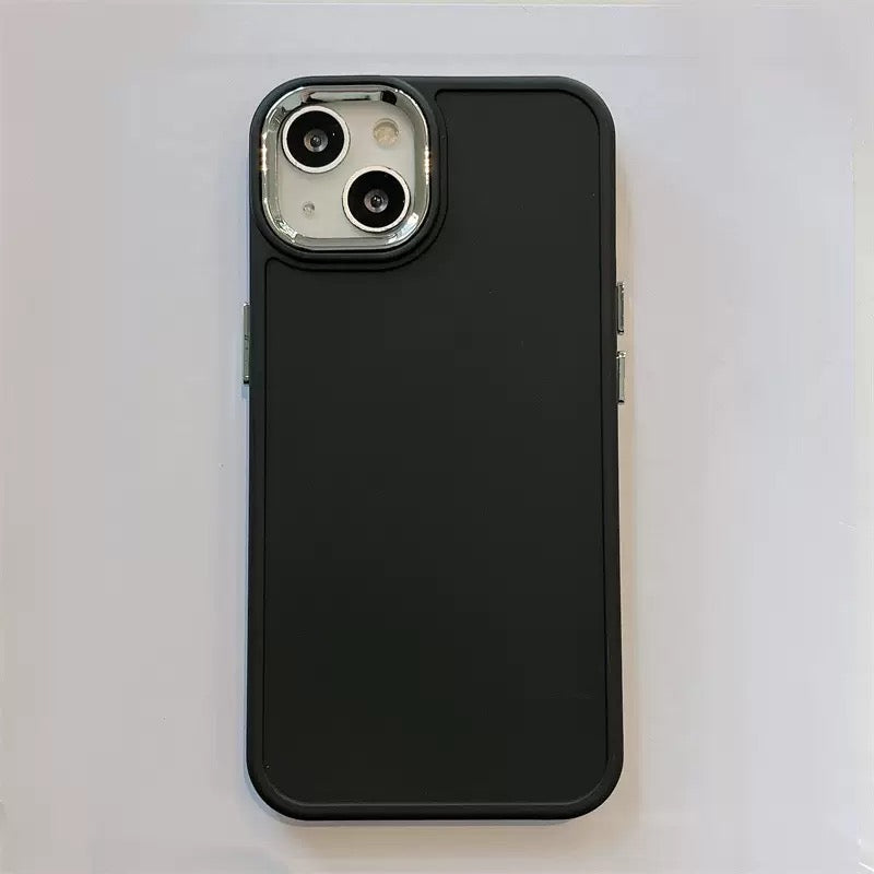 Black Silicone Silver Case For iPhone 14 plus
