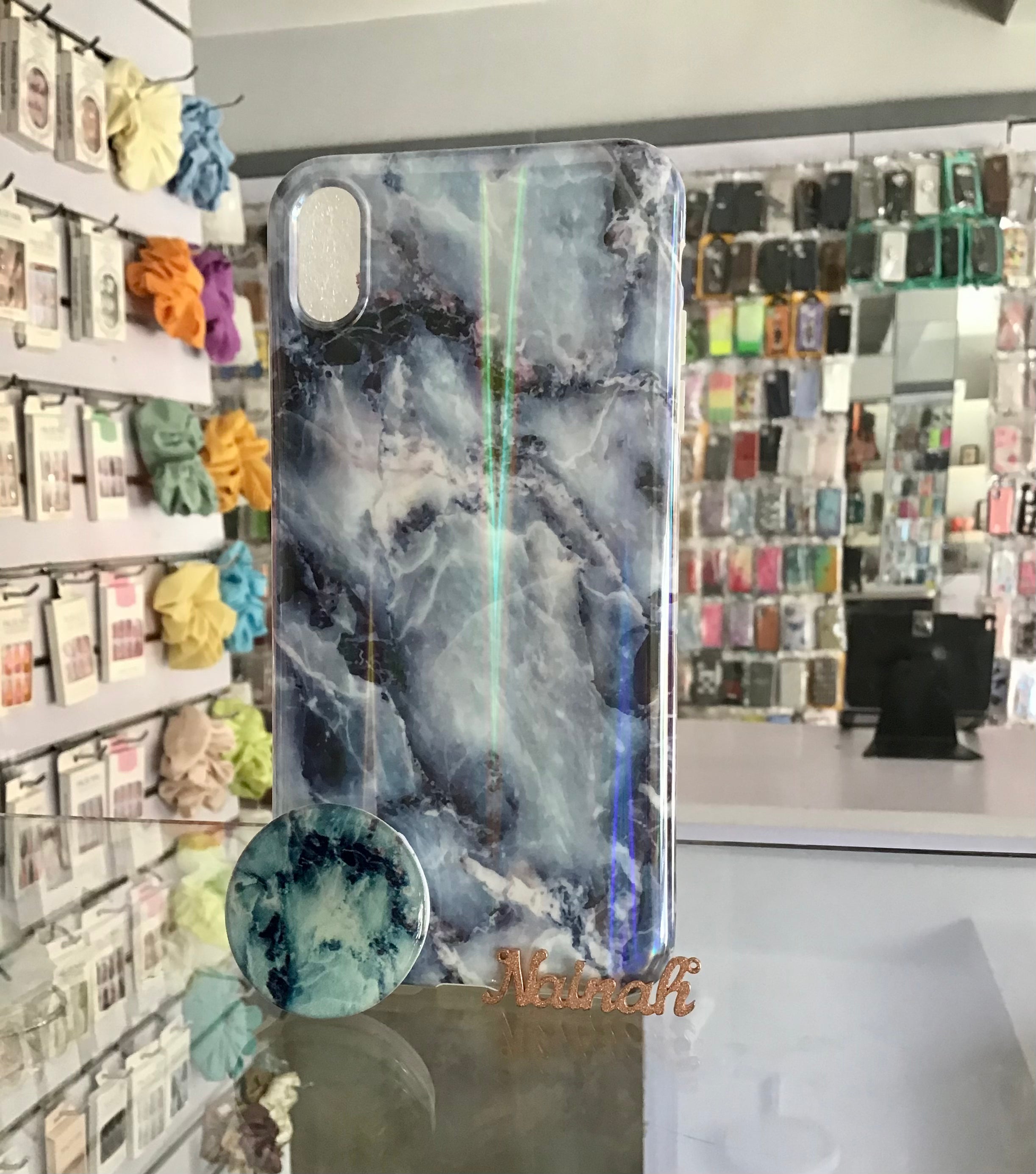 Blue Marble With Grip Case For iPhone XS Max