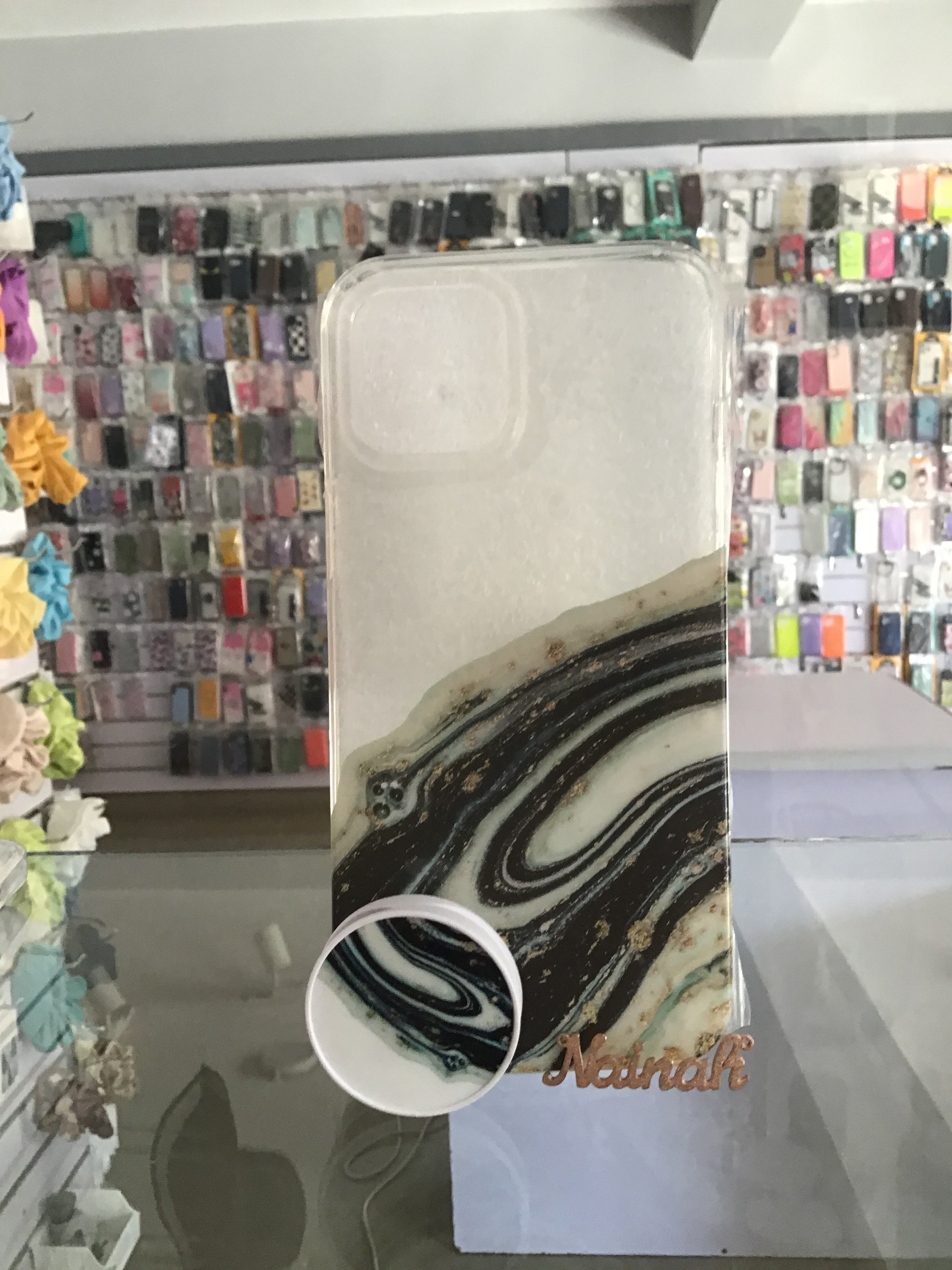 Green And Black Marble With Grip Case For iPhone 12 Pro Max