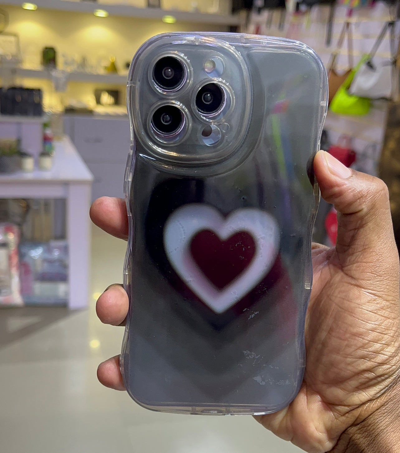 Black heart transparent Case For IPhone 14 Pro Max