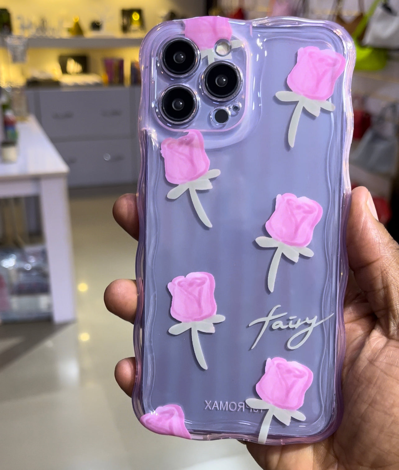 Pink Rose Transparent Case For IPhone 12 Pro Max