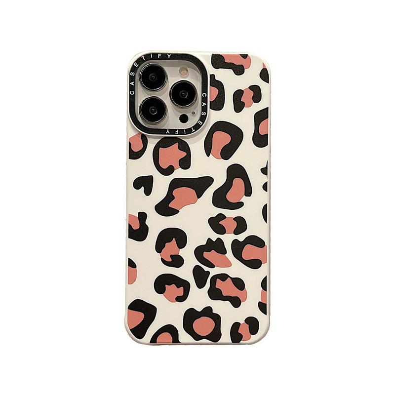 Peach Leopard Silicone Case For IPhone
