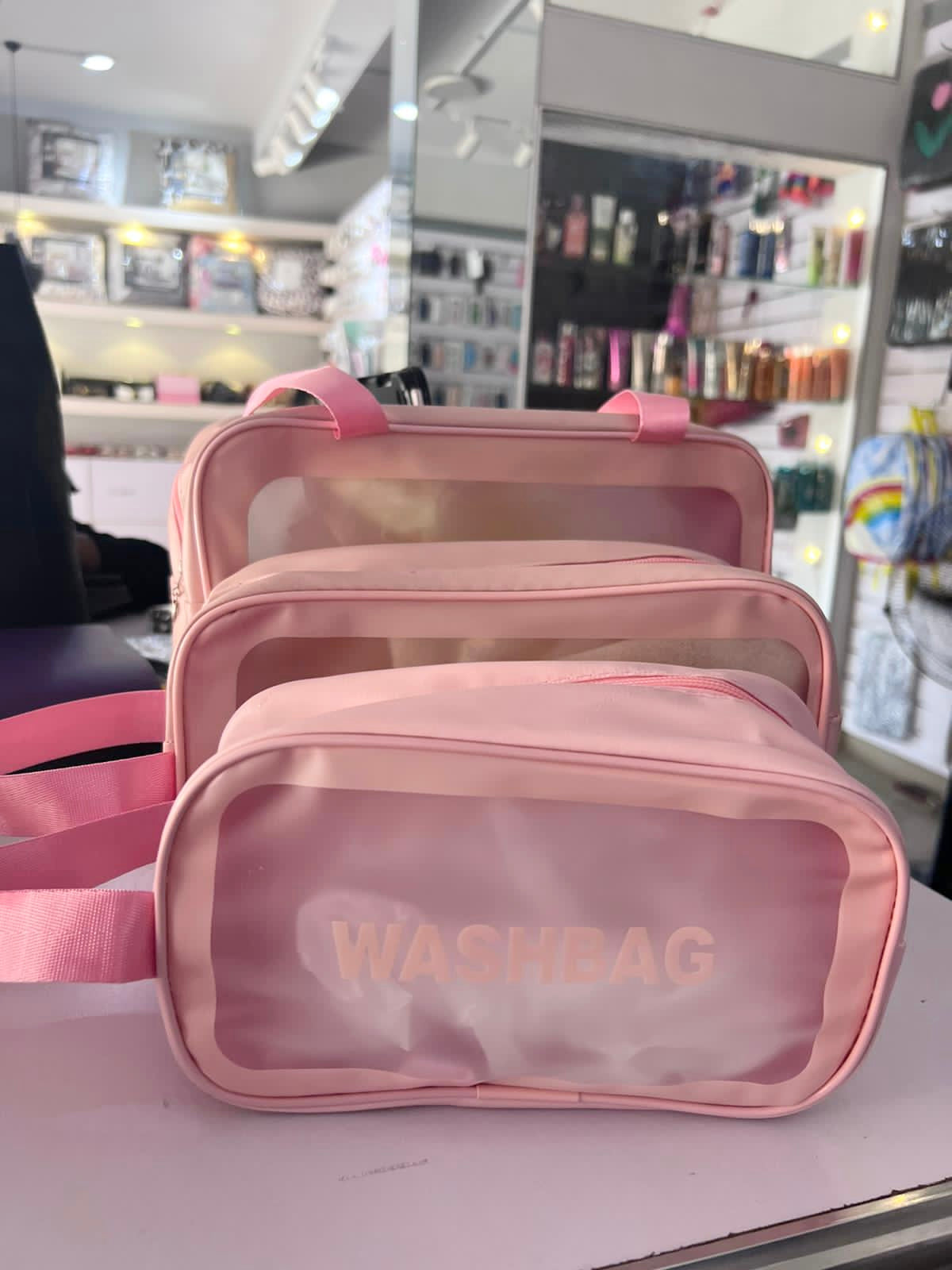 3-1 Pink Portable Travel Cosmetics/wash Bag