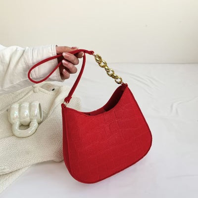 Red Suede Crossbody Bag