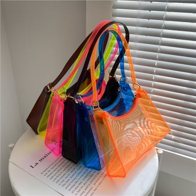 Orange Clear Transparent Shoulder Bag