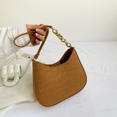 Brown Suede Crossbody Bag