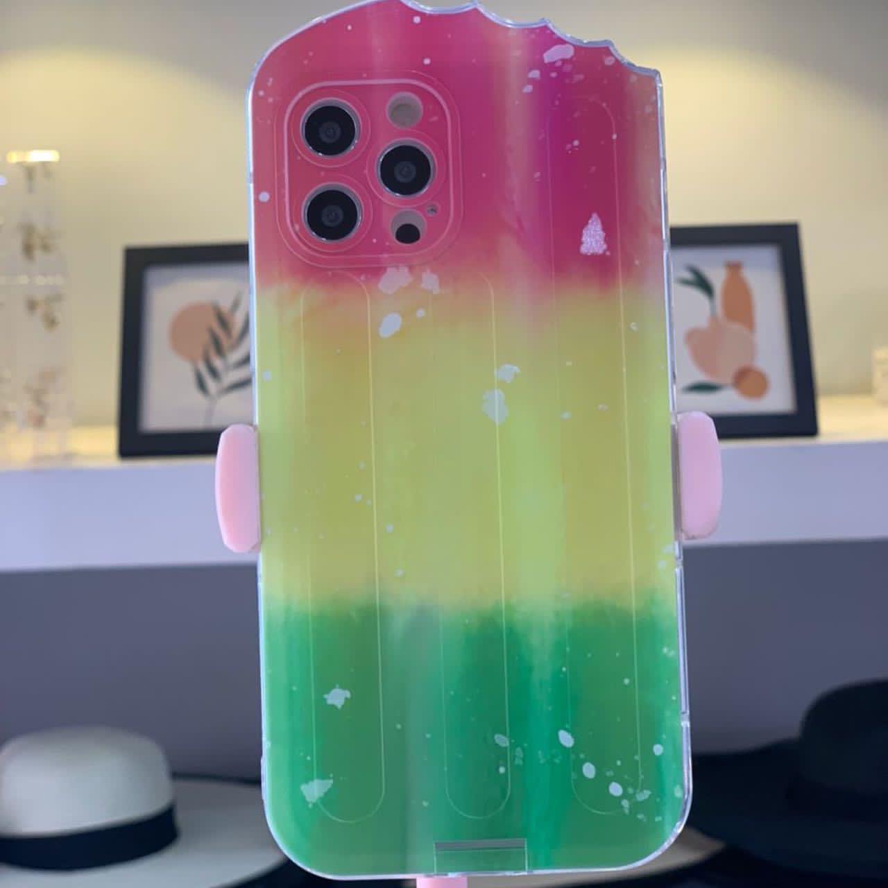 Rainbow Three-color Popsicles Case For iPhone