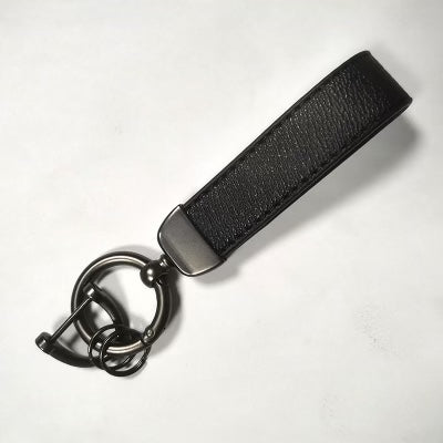 black Leather Keychain
