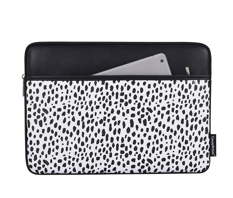 Polka dot Print 15inch Protective Leather Laptop Bag
