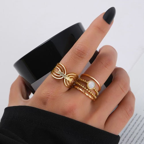 5pc Gold Knuckle Rings