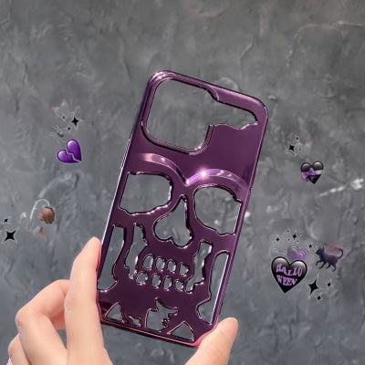 Skull Callous Purple Case For iPhone 14