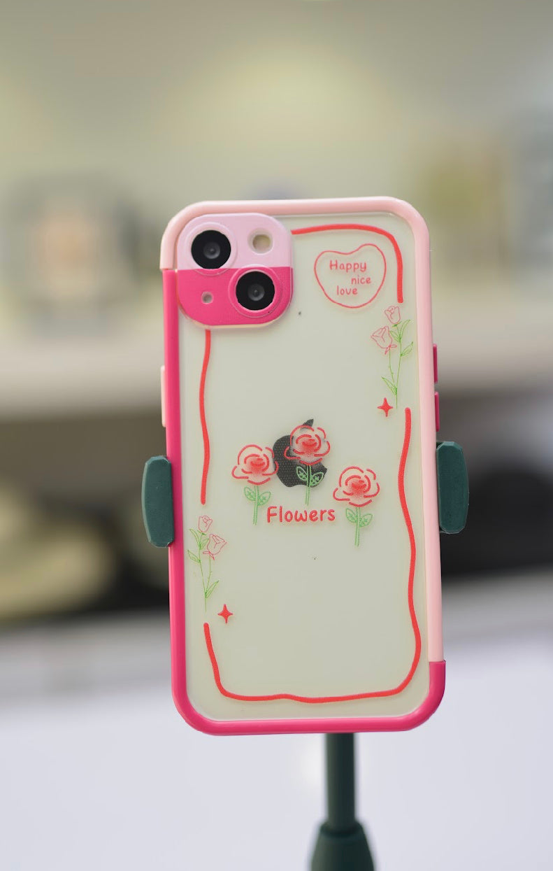 Removable Pink Edge Silicone Case For iPhone 13