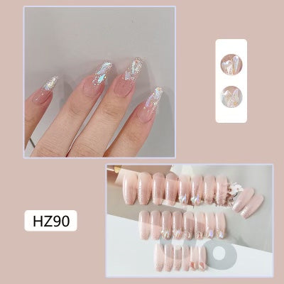 Long Glitter Press On Nails