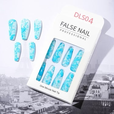 Blue False Nails
