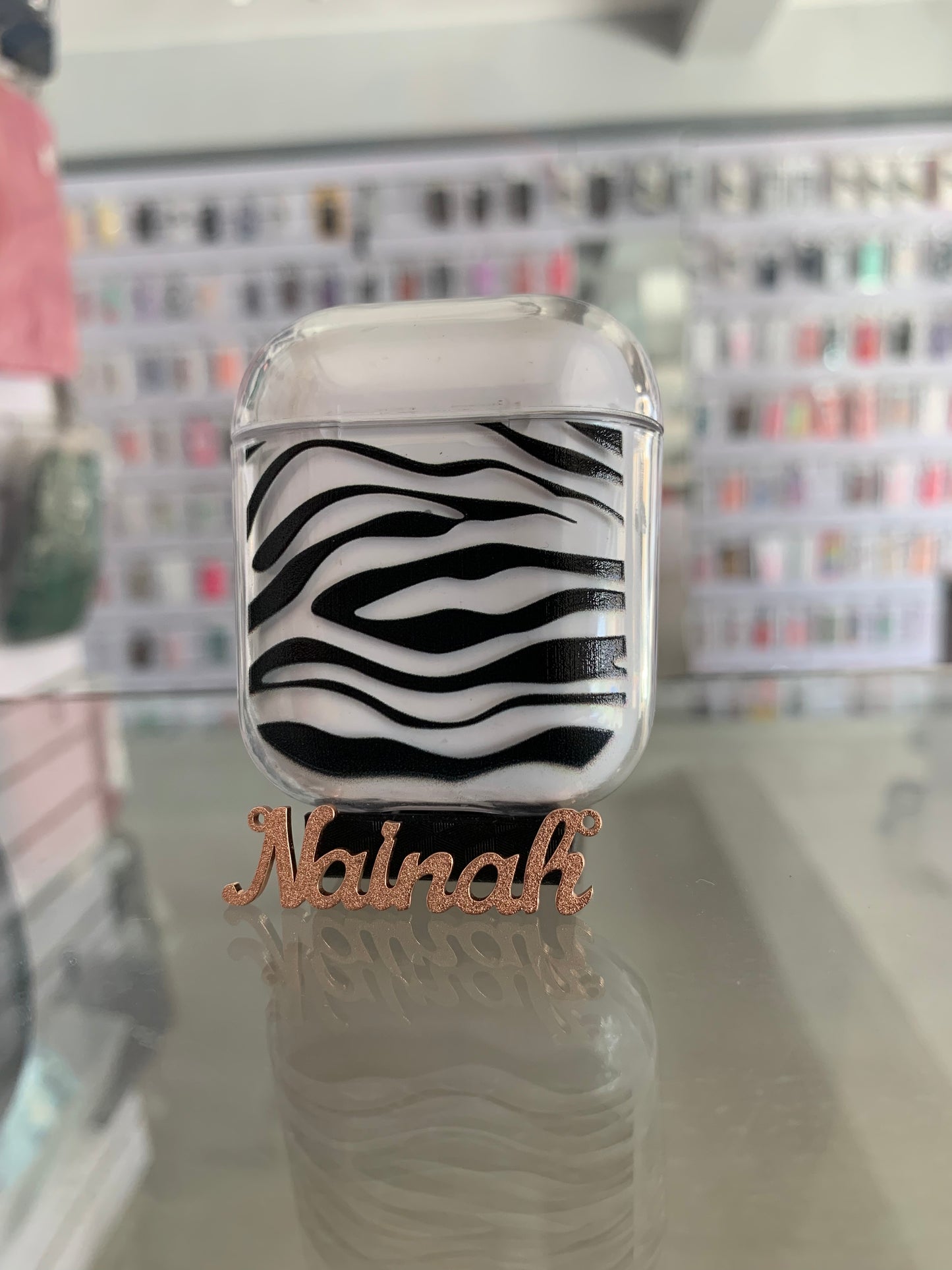 Zebra Art Transparent AirPods Case