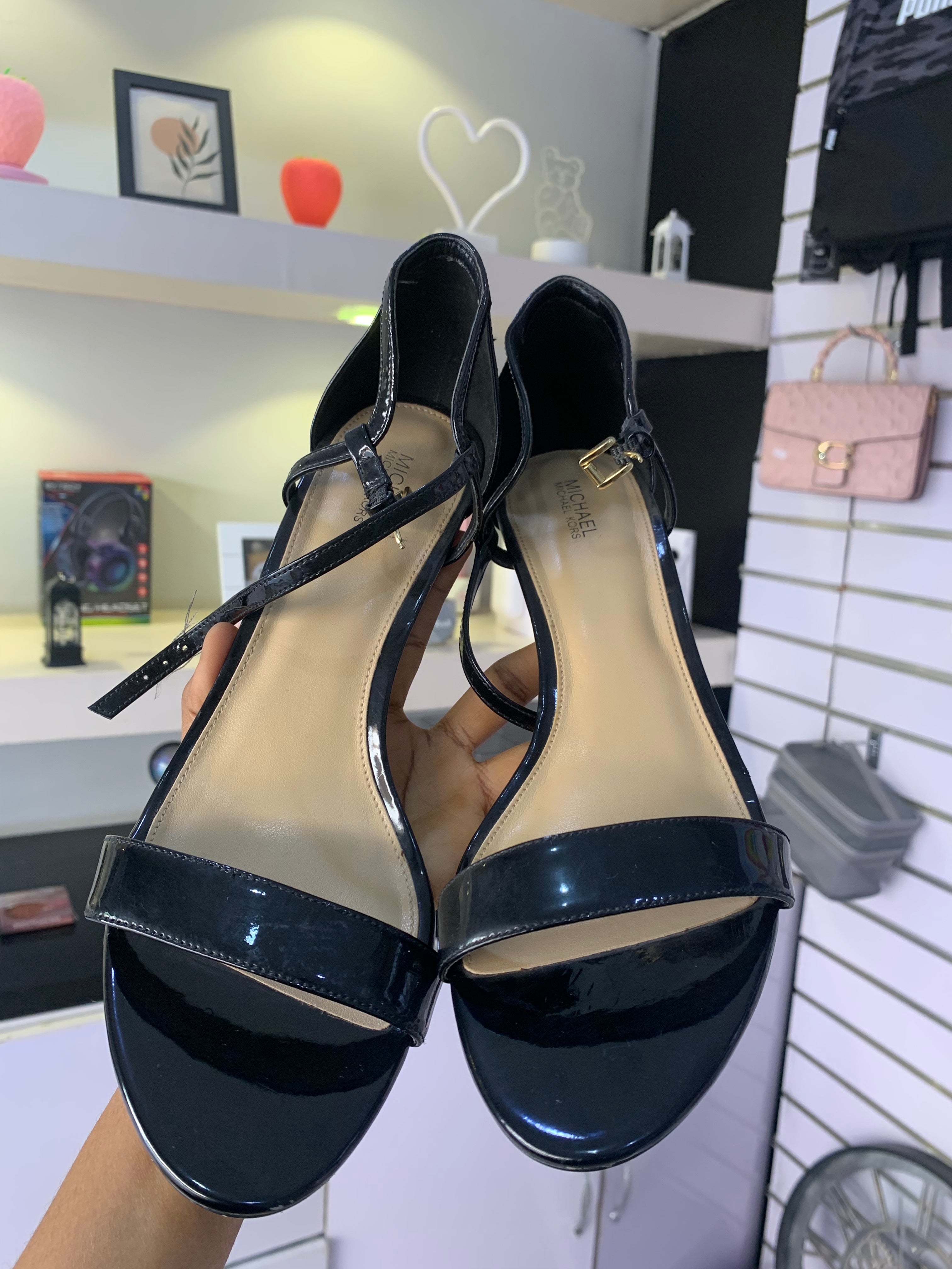 Black High Heel With Strap Size 39/40