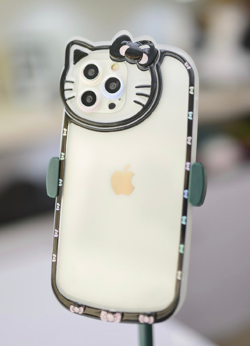 3D Hello Kitty Black Case For iPhone 12 Pro Max
