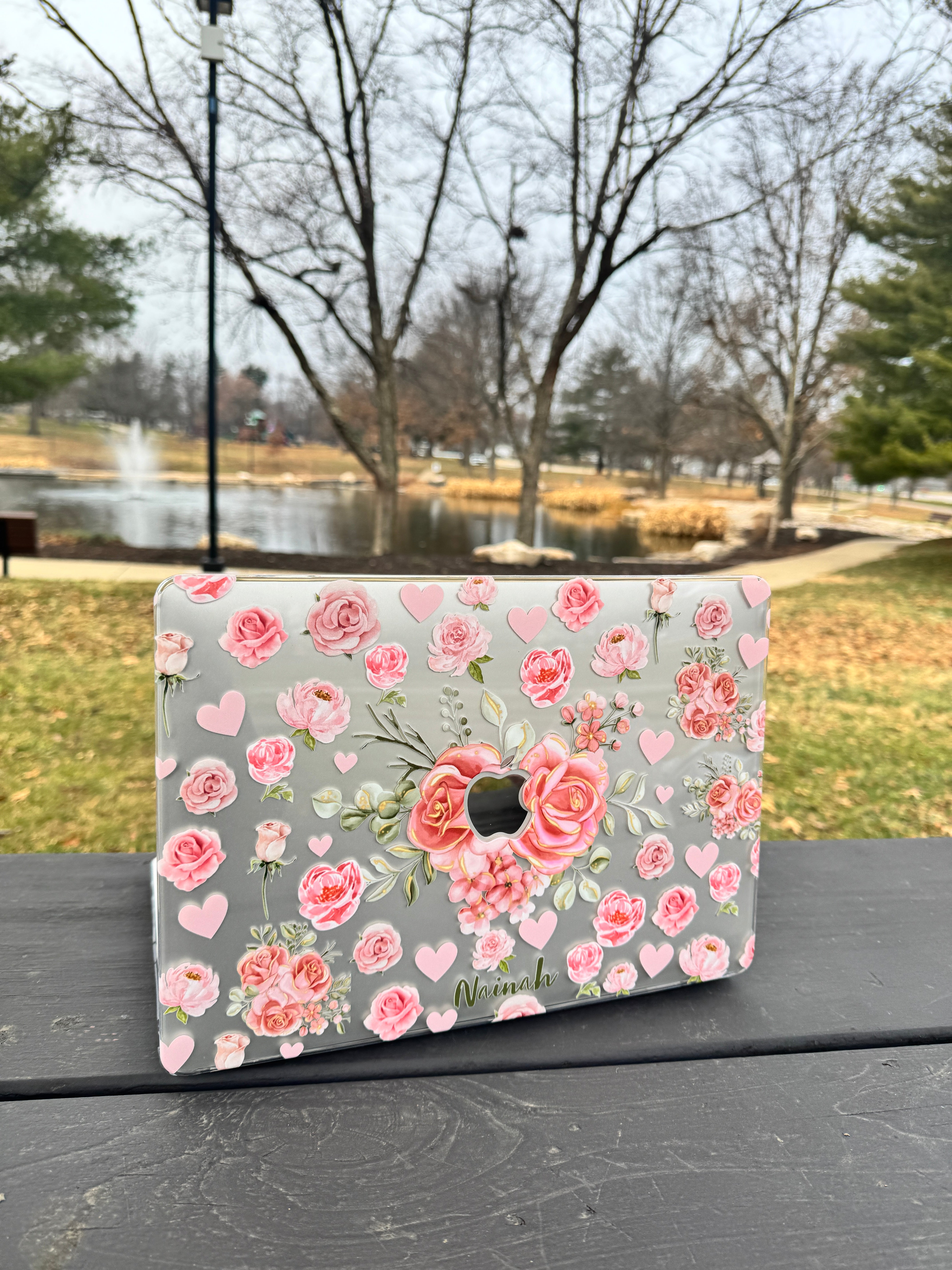 Pink Rose Bouquet MacBook Case