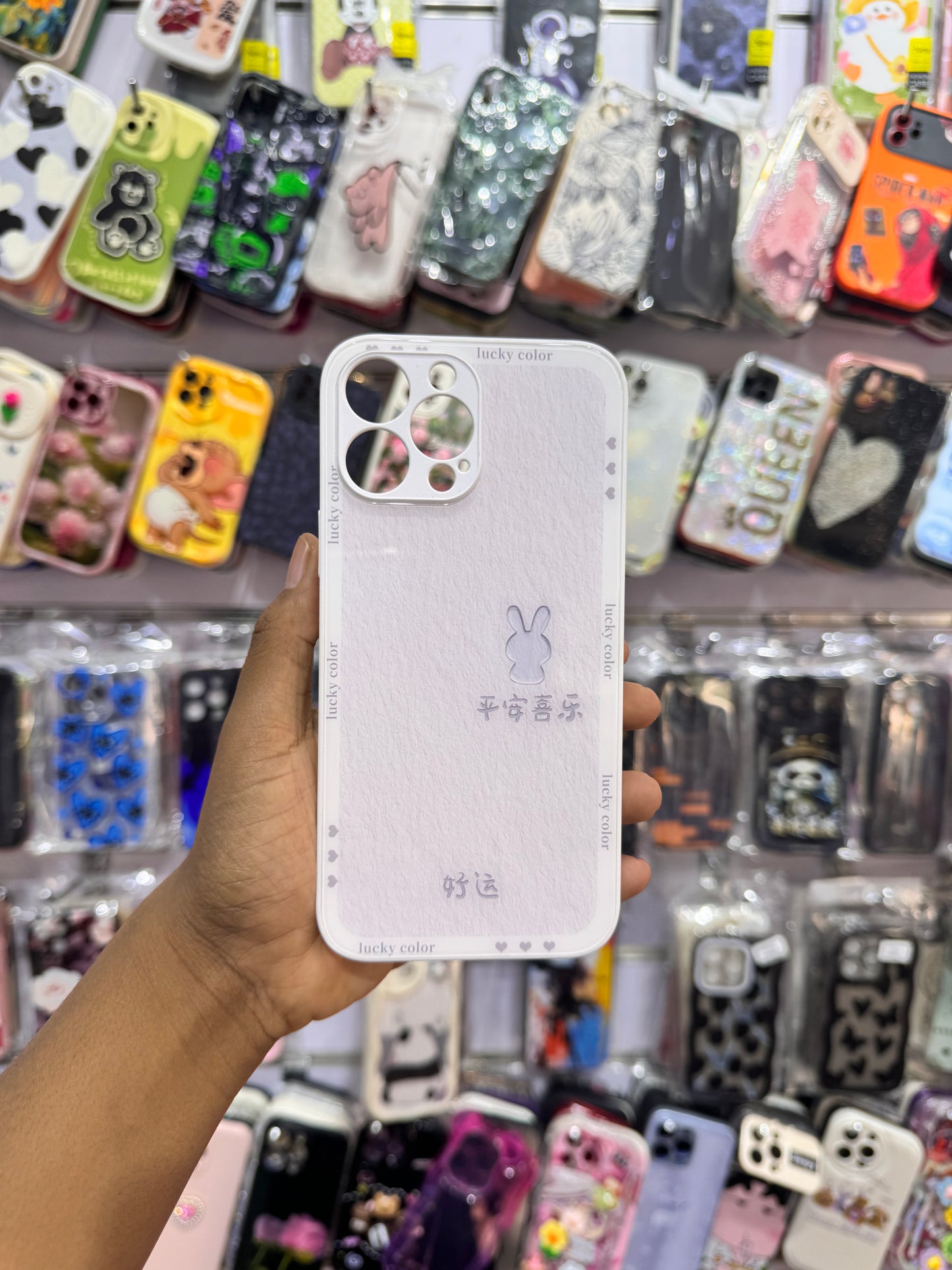 White Lucky Color Case For IPhones