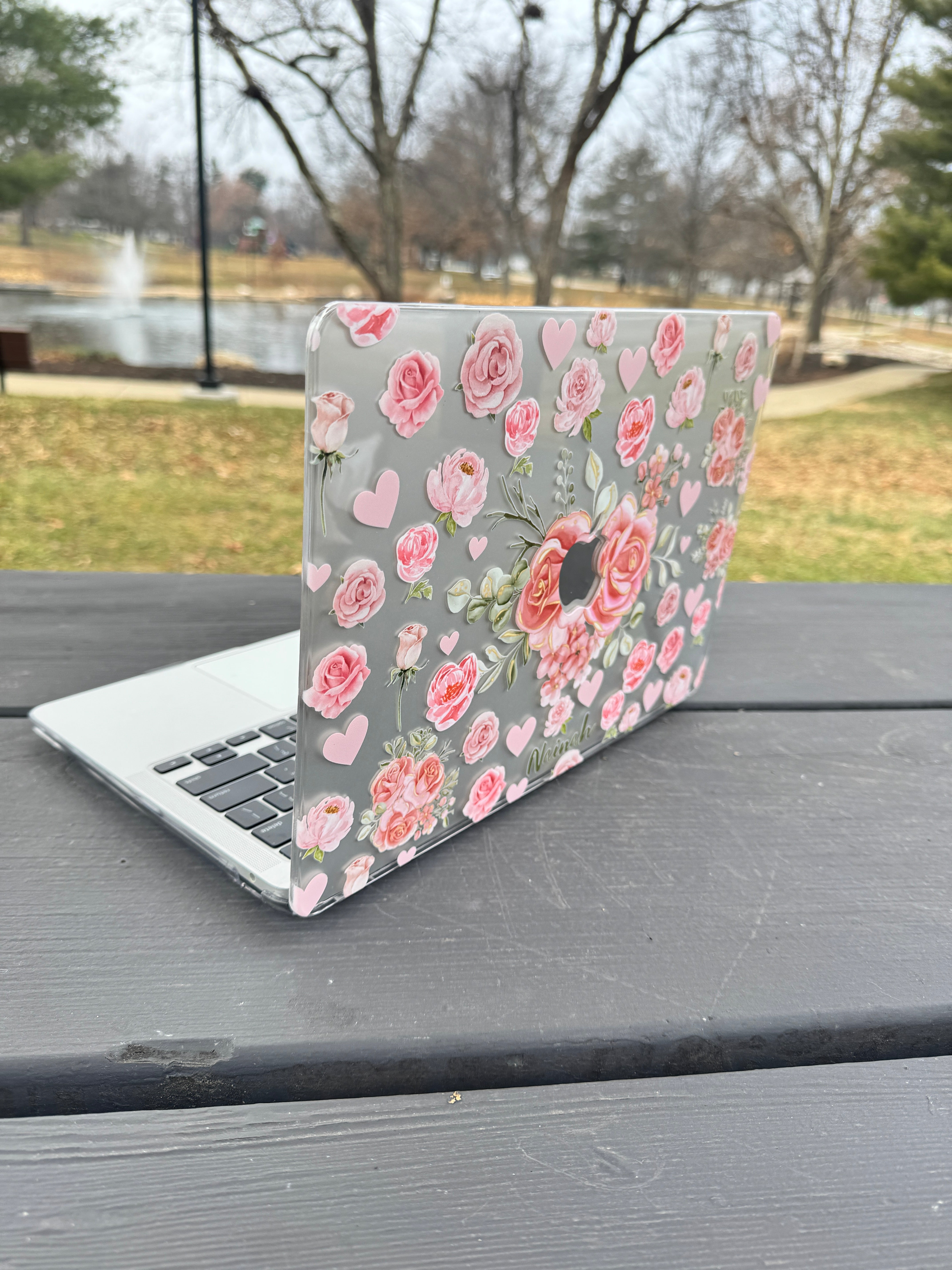 Pink Rose Bouquet MacBook Case