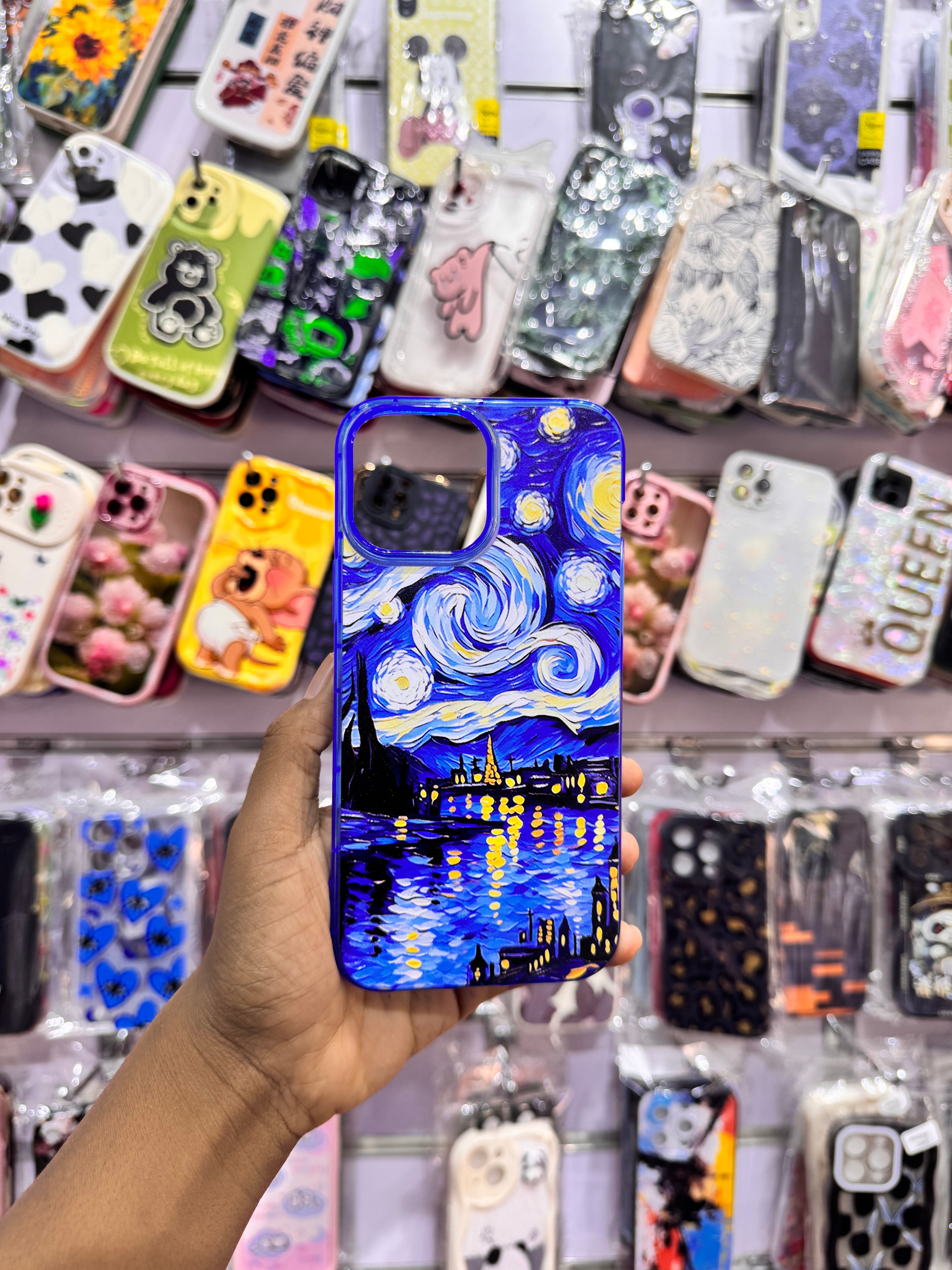 Blue art Case For IPhones