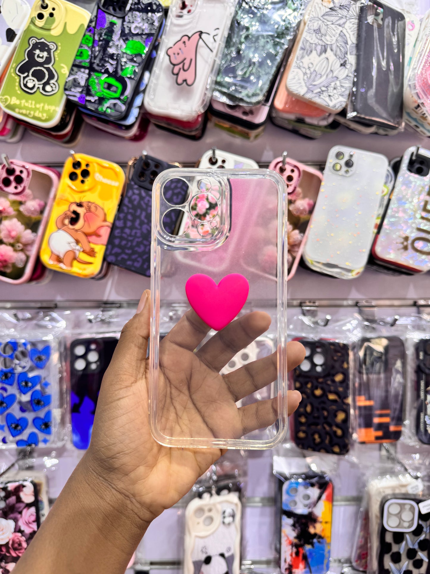 Pink Heart Case For IPhones