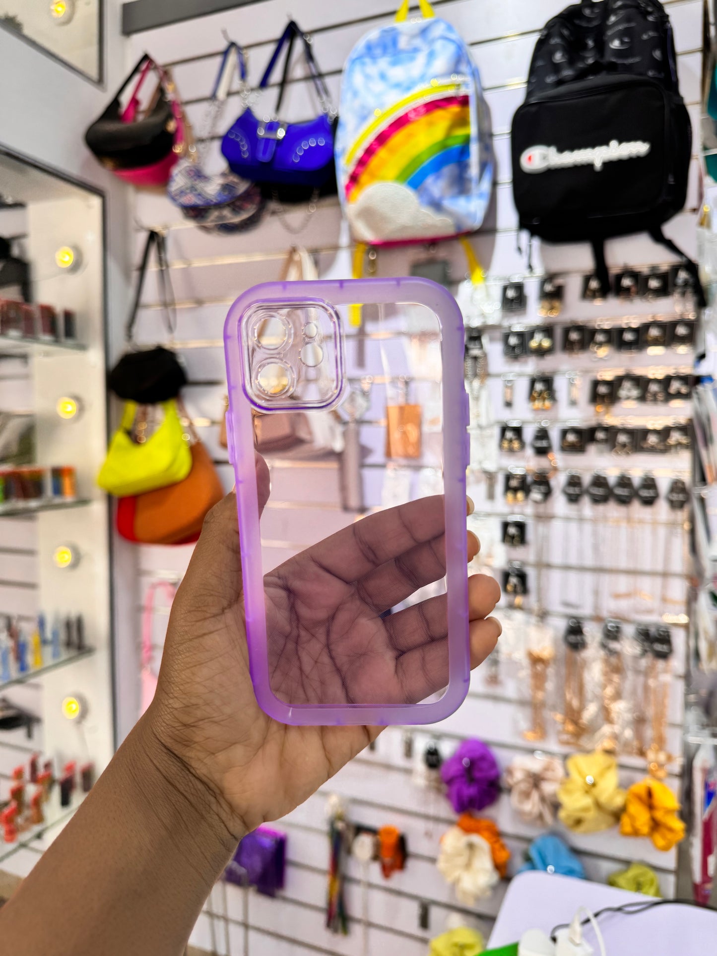 Purple transperent Camera protection Case For IPhones