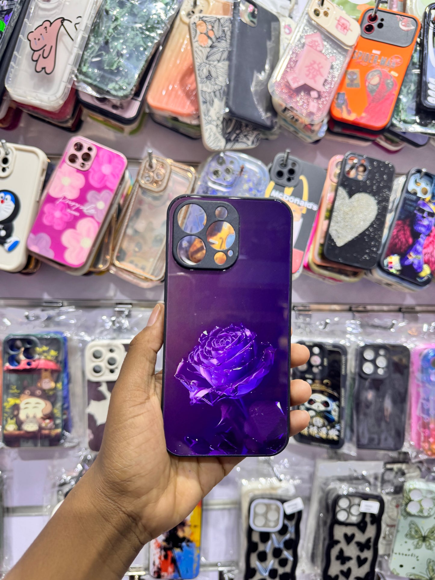 Purple Rose Case For IPhones