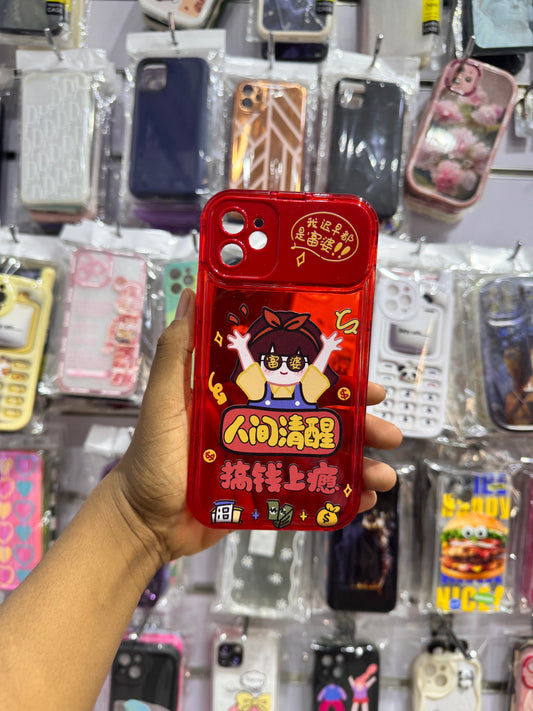Red Chinese girl case for iPhones