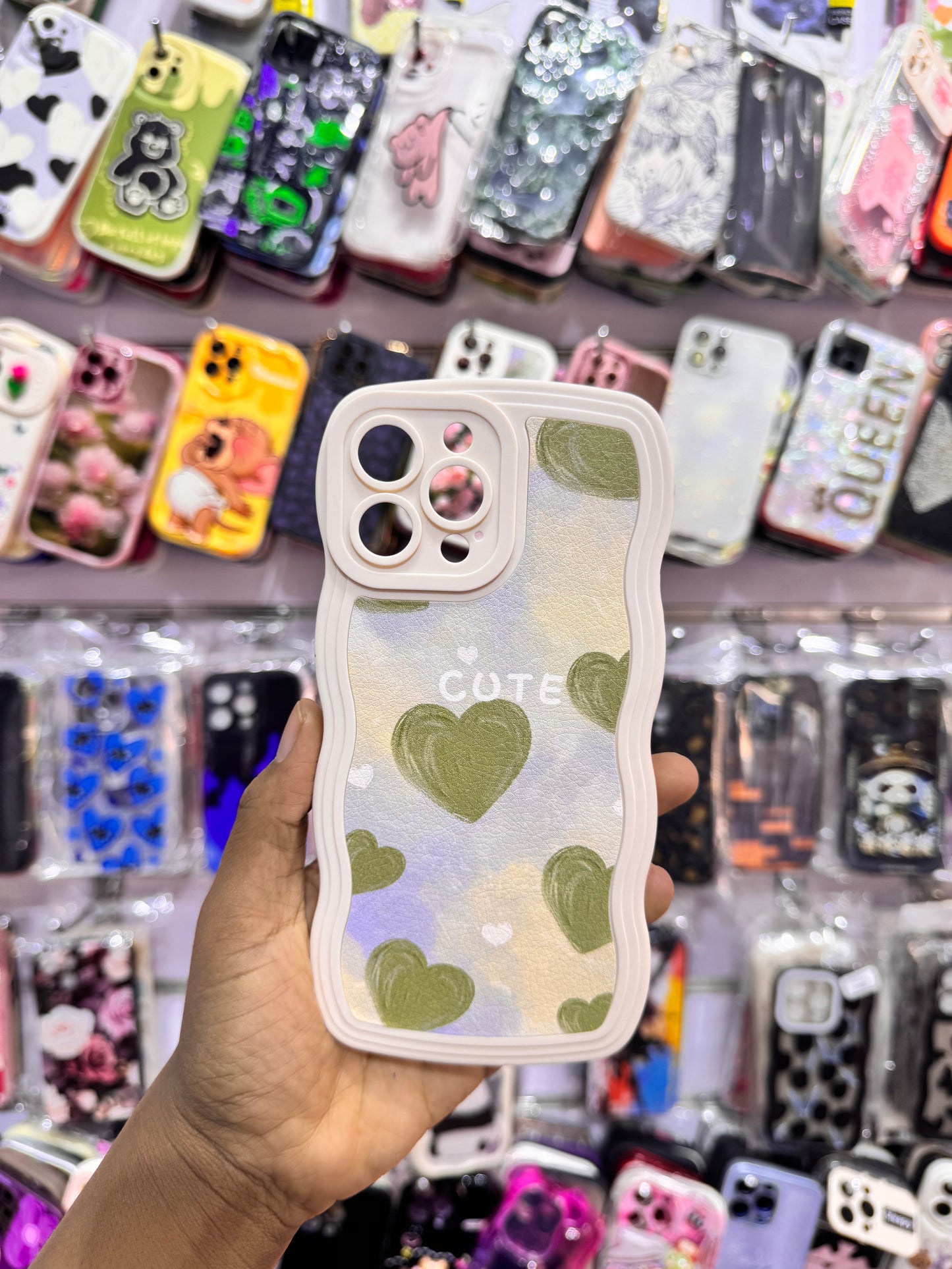 Cute green Heart Case For IPhones