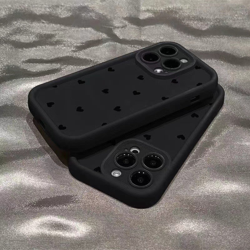 Black mini heart case for iPhones