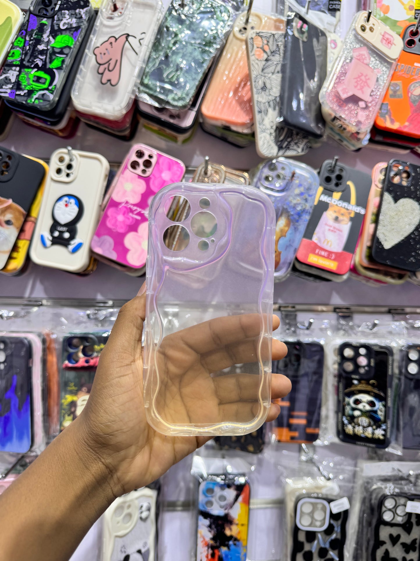 Purple White Transparent  Case For IPhones