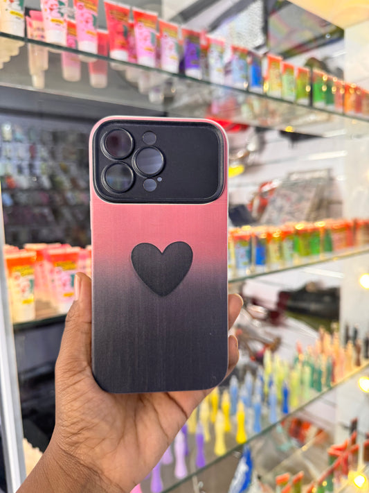 Camera Protection Black Heart Case For iPhones