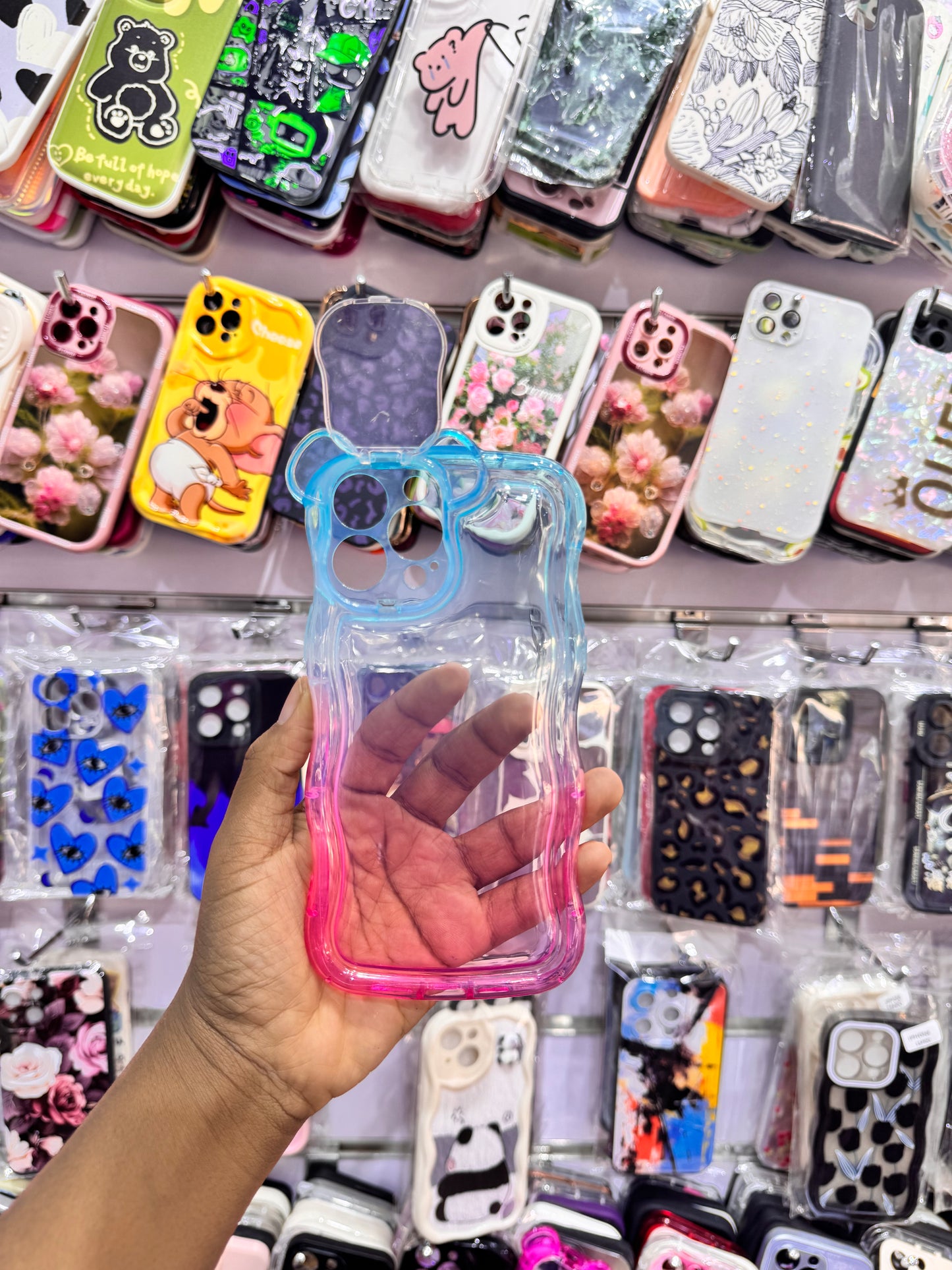 Blue pink transparent Case For IPhones