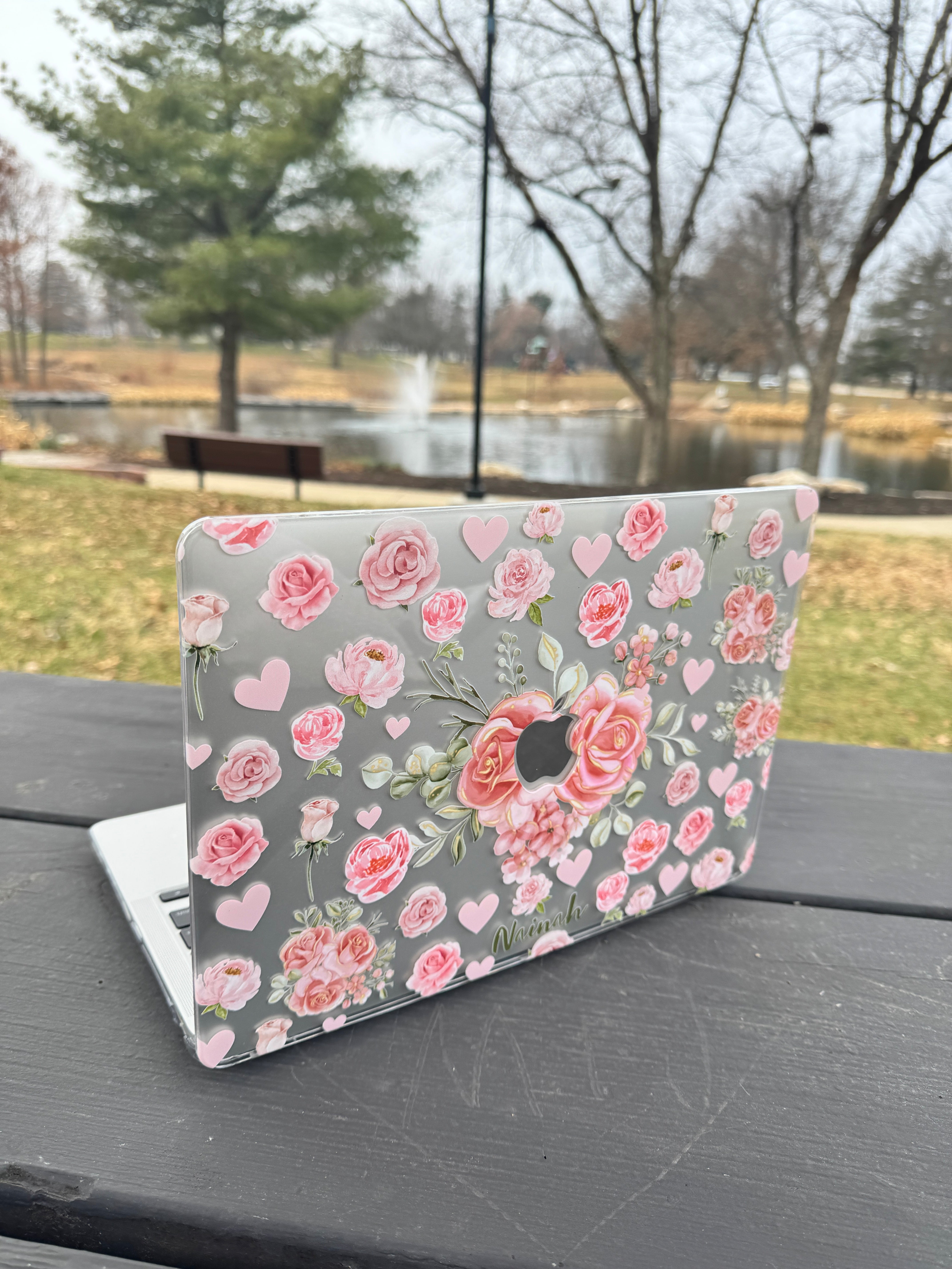 Pink Rose Bouquet MacBook Case