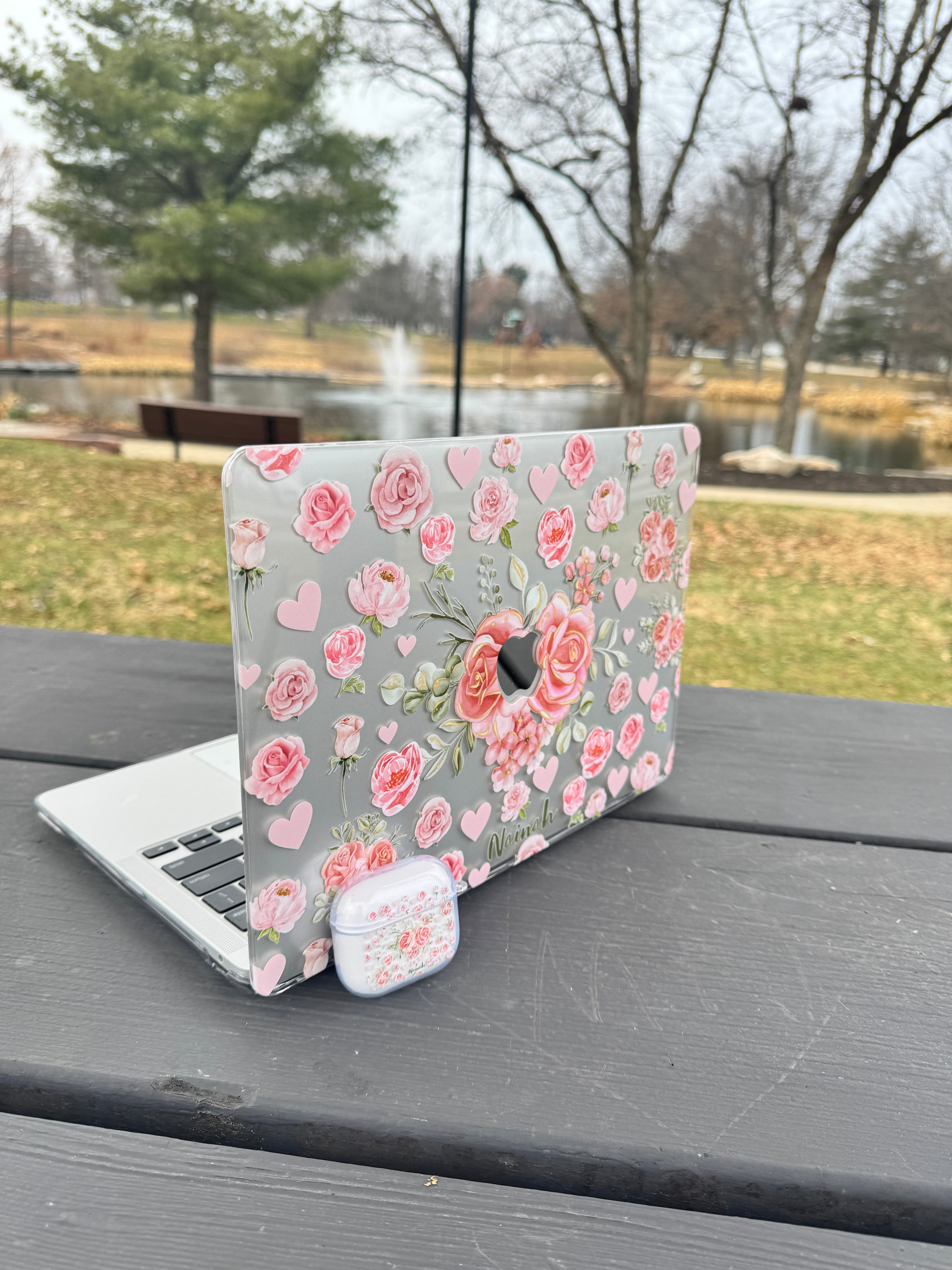 Pink Flower Bouquet Airpods Case