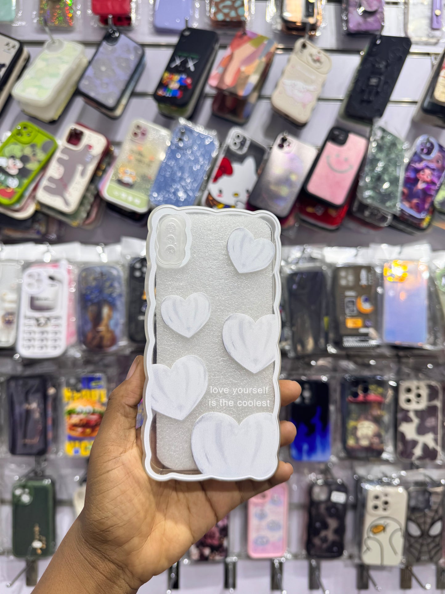 White heart Flower Case For IPhone